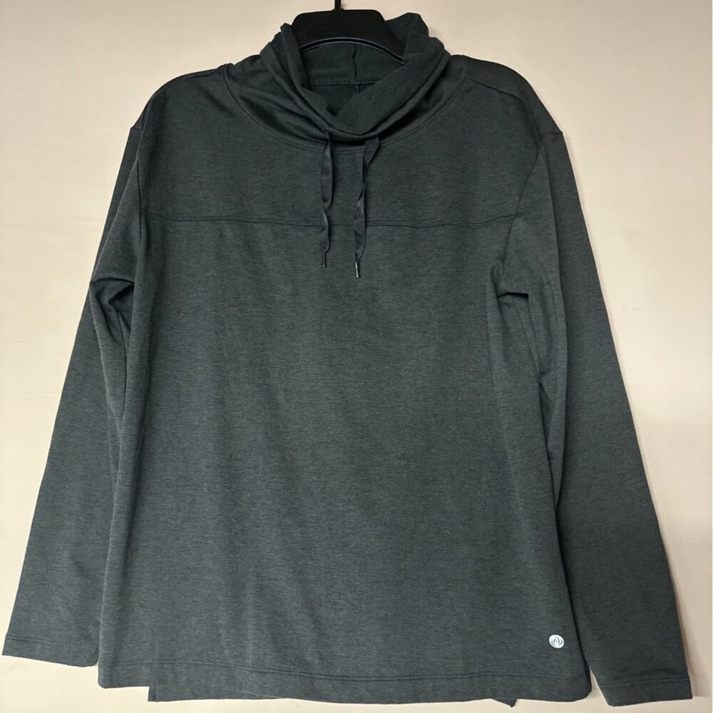 Apana Women’s Pullover Sweater L Dark Gray Athleisure Yoga Gym Athletic Casual